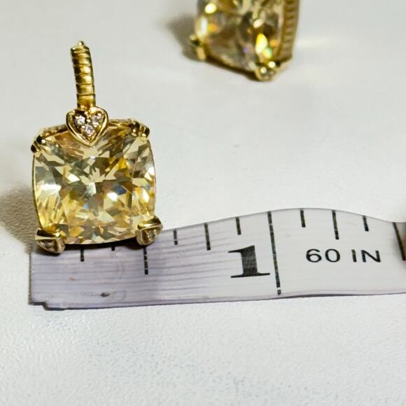 JUDITH RIPKA 18K Yellow Gold Lola Yellow Crystal & Diamond Earrings - Picture 4 of 16